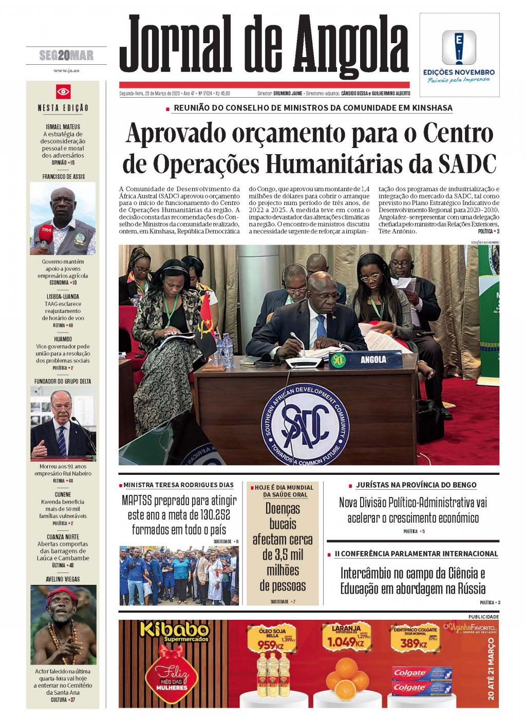 Jornal De Angola Segunda 20 De Março De 2023 