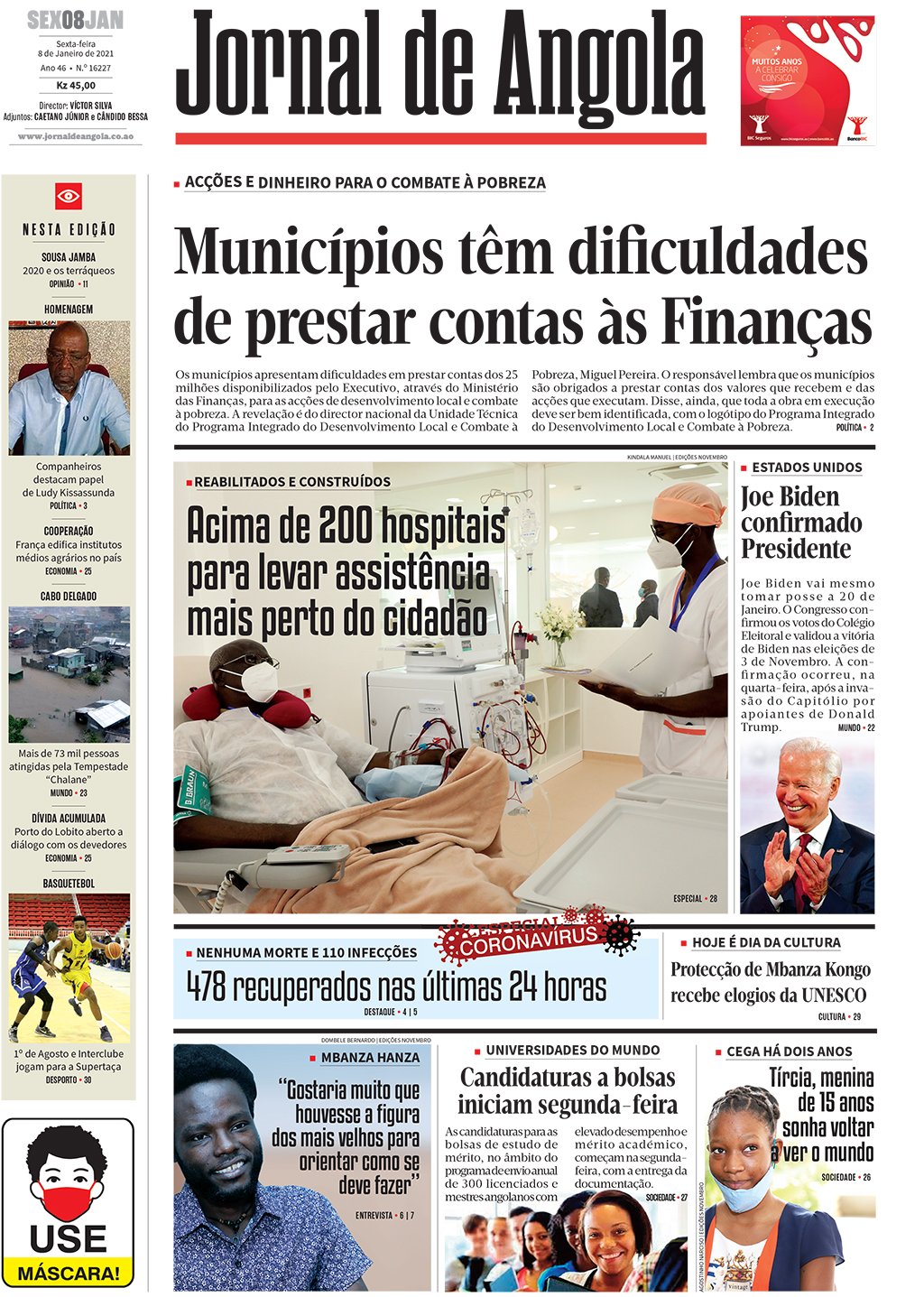 Jornal De Angola Sexta 08 De Janeiro De 2021 