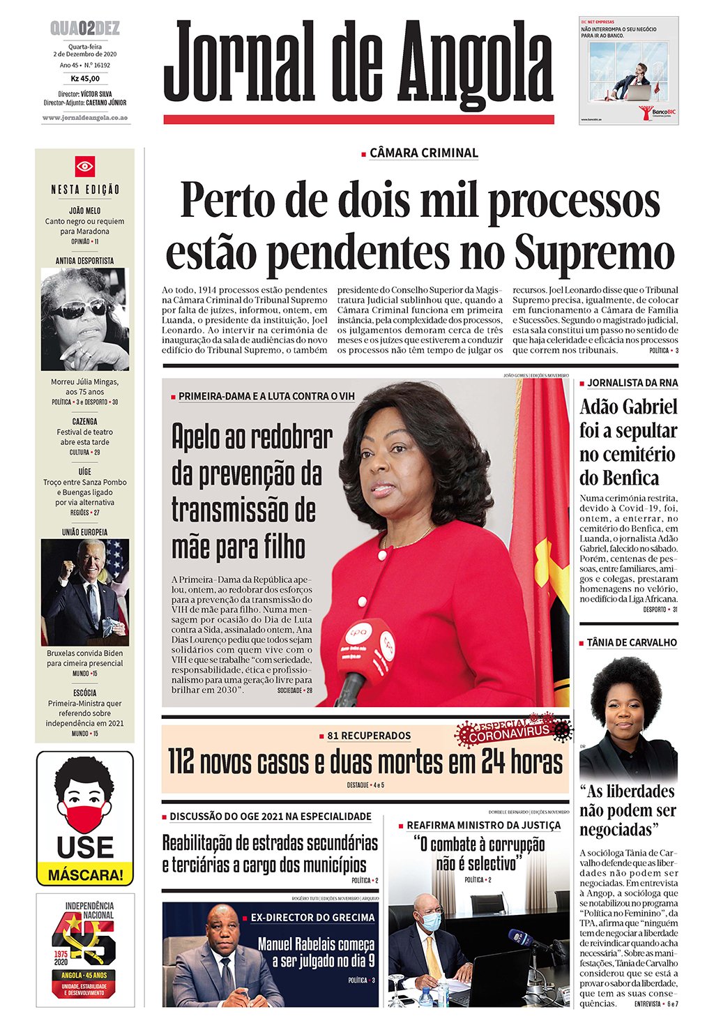Jornal De Angola Quarta 02 De Dezembro De 2020 