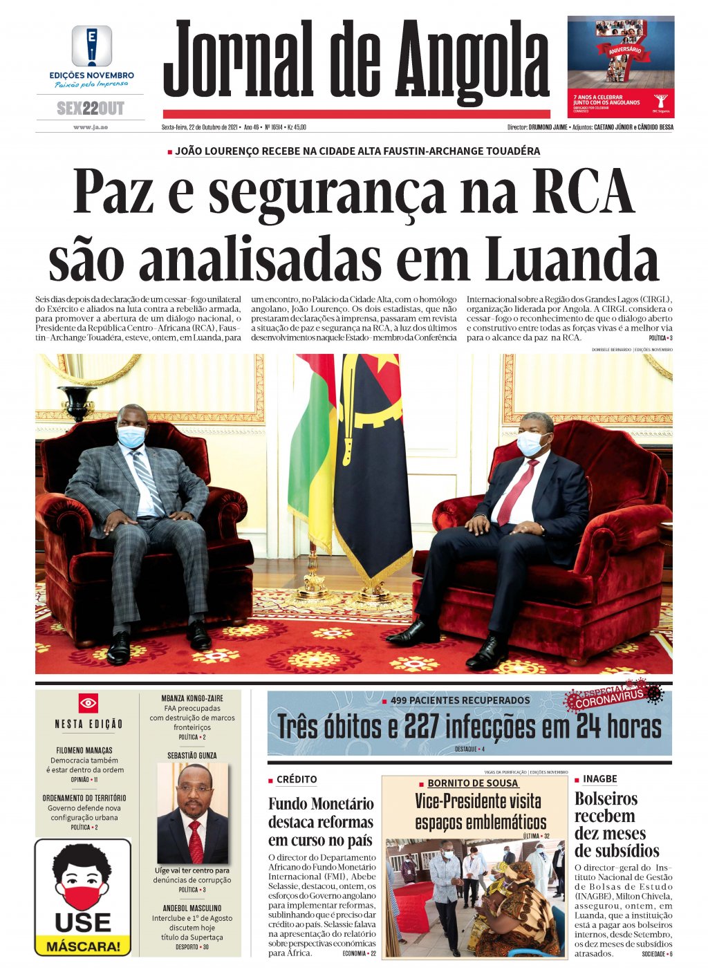 Jornal De Angola Sexta 22 De Outubro De 2021 