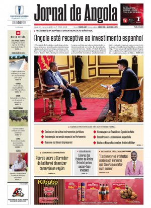Capa do Jornal de Angola, Segunda, 06 de Fevereiro de 2023