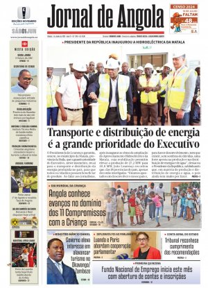 Capa do Jornal de Angola, Sábado, 01 de Junho de 2024