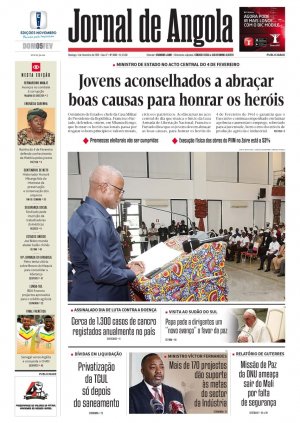 Capa do Jornal de Angola, Domingo, 05 de Fevereiro de 2023