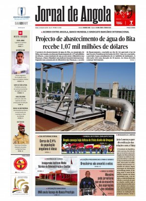 Capa do Jornal de Angola, Sábado, 01 de Outubro de 2022