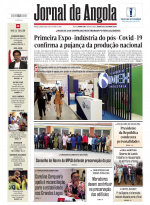 Capa do Jornal de Angola, Domingo, 02 de Abril de 2023