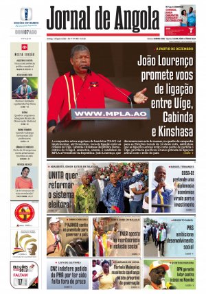 Capa do Jornal de Angola, Domingo, 07 de Agosto de 2022