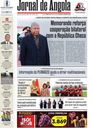 Capa do Jornal de Angola, Quarta, 21 de Fevereiro de 2024